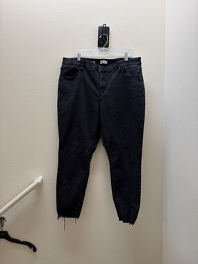 Ava Viv Mid Rise Skinny Jeans Raw Hem Black 20 2X